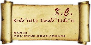 Kránitz Cecílián névjegykártya